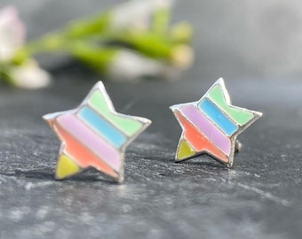 Star Earring Studs, Children’s Earrings, Girls Earrings, Teenage Girl Earrings, Hypoallergenic, Birthday Gift for Girl, Sterling Silver