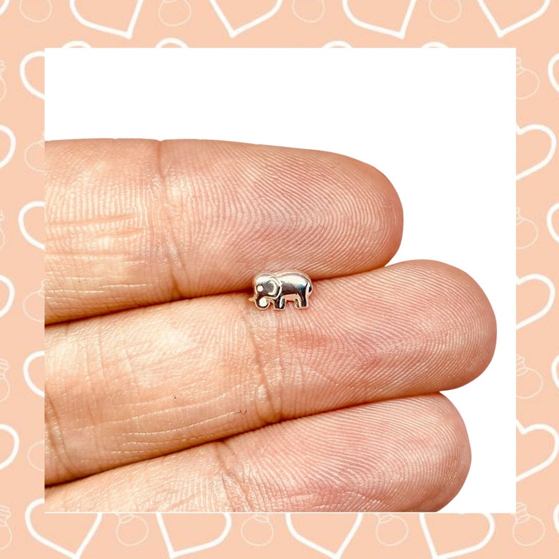 sterling silver elephant nose stud sterling silver elephant nose stud tiny elephant nose stud Elephant nose stud bone ball finish