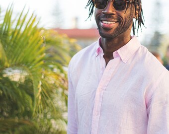 Pink Linen Shirt - Etsy Australia