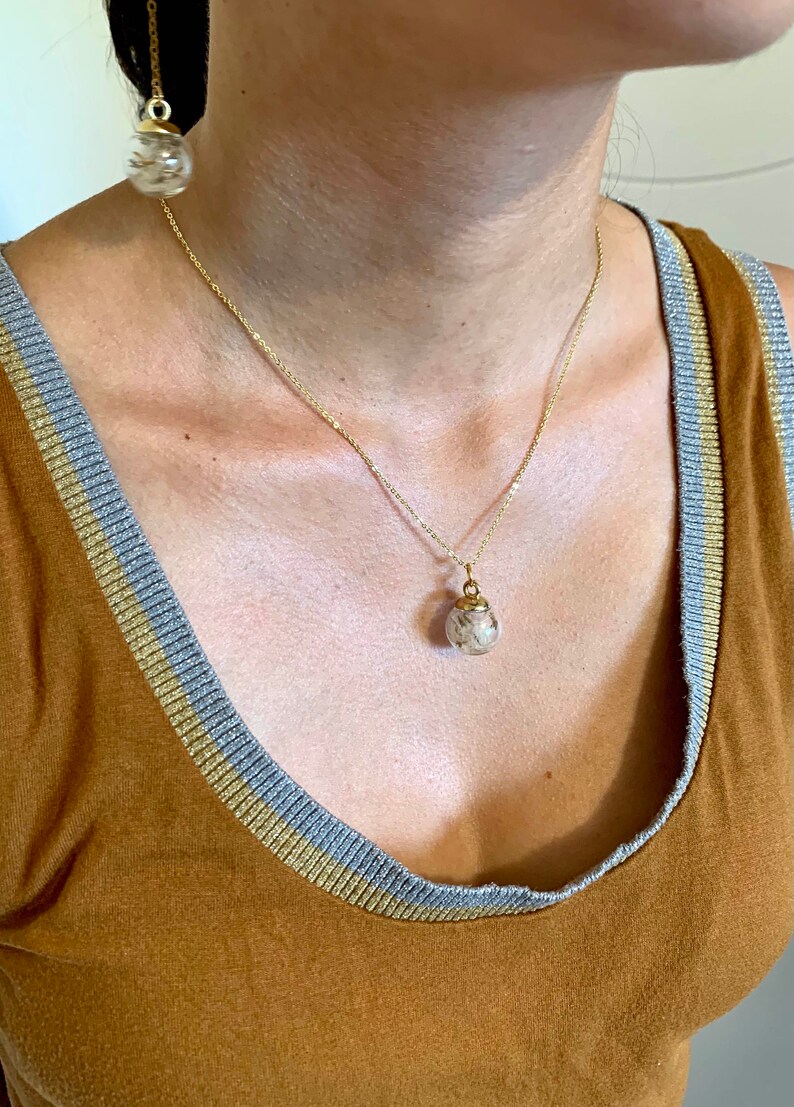 Dandelion Lion Pendant Necklace， with a Ball Chain Lion Jewelry ，Lion Necklace 