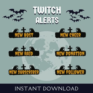 Animated Twitch Alerts Horror Bundle  - New Donation, Cheer, Follower, Subscriber, Raid, Host