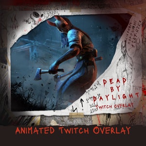 Animated Twitch Overlay Dead by Daylight Goth Horror Stream Package - Overlays + Scenes + Labels + Panels + Alerts