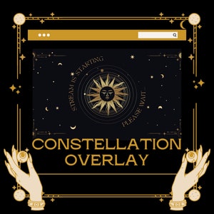 Animated Twitch Overlay - Celestial, Cosmic, Constellation, Witch, Moon and Stars Stream Pack