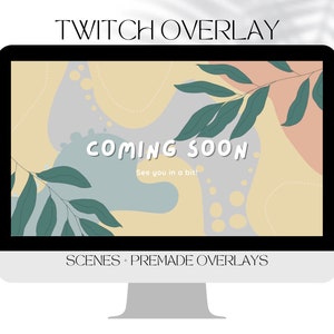 Animated Twitch Overlay Stream Pack Plant Art  - Alert with animation , panels, labels