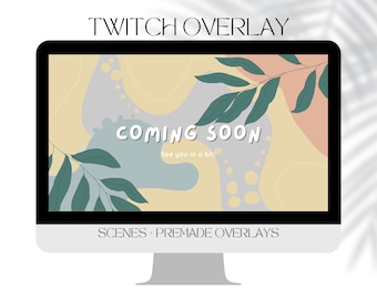 Animated Twitch Overlay Stream Pack Plant Art  - Alert with animation , panels, labels