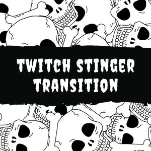 Animierte Twitch Stinger Übergang Schädel-Breite-Übergang - Schwarze und Weiße Schädel fallende Animation