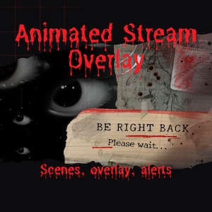Animated Twitch Overlay Horror Stream Pack - Goth Scenes and Premade Overlays