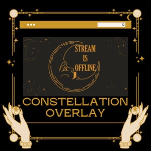 Animated Twitch Overlay - Celestial, Cosmic, Constellation, Witch Stream Pack