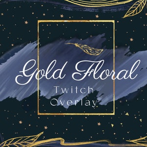 Animated Twitch Overlay Gold Flowers Celestial Witch Stream Pack | Stream Scenes, Premade Game Overlays, Panels
