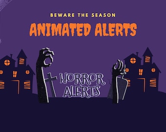 Alertas animadas de Twitch - Tombstone, Goth, Horror Design Stream alerts - Nueva Donación, Cheer, Follower, sub