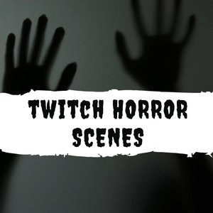 Animated Twitch Overlay Shadow Hands -  Horror, Goth, Dark & Scary Stream Scene Bundle