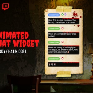 Animated Twitch Overlay Chat Widget | Horror Bloody Theme | Dripping blood Chat-box for Twitch Streams (StreamElements)