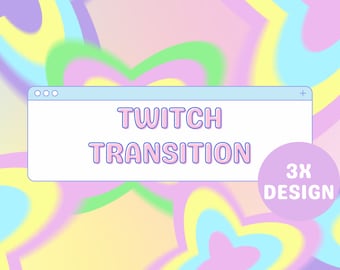 Pastel Twitch Stinger Transition: Heart & Star Animation Bundle