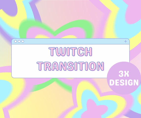 Pastel Twitch Stinger Transition: Heart & Star Animation Bundle
