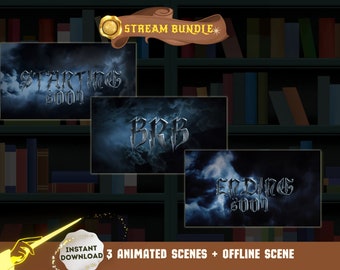 Animated Hogwarts Legacy Twitch Stream Loading Scenes - Starting, BRB, Ending, Offline