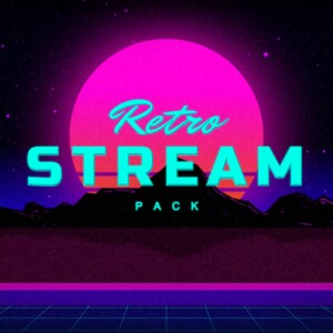 Retro Neon Twitch Stream Pack: Animierte Overlays, Alarme, Szenen