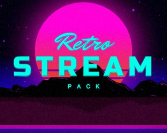 Retro Neon Twitch Stream Pack: Animated Overlays, Alerts, Scenes