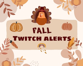 Animated Fall Thanksgiving Twitch Alerts Bundle  - New Donation, Cheer, Follower, Subscriber, Raid, Host
