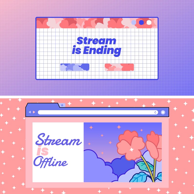 Animated Twitch Overlay Aesthetic Pink & Purple Broswer Stream | Etsy UK