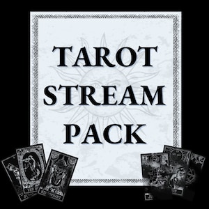 Animated Twitch Tarot Stream Overlay Pack - Overlays, Borders and Label Templates - Instant Download