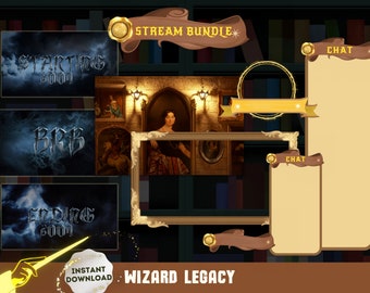 Animated Twitch Hogwarts Legacy Overlay Stream Package Bundle -  Webcam Overlays, Scenes, Transitions and more!