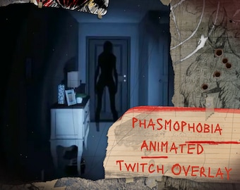Animated Twitch Overlay Phasmophobia Goth Horror Stream Package - Overlays + Scenes + Twitch Labels + Panels + Alerts