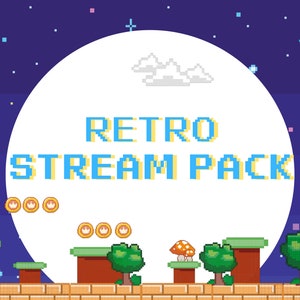 Animated Retro Game Twitch Overlay | Stream package - Scenes | Premade Game Overlays | Alert | Panels