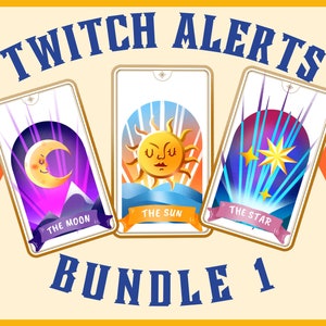 Animiertes Twitch Overlay Tarot Twitch Alarme / Stream Dekoration / Major Arcana Tarot Karte / Card Flip - Bundle 1 von 2