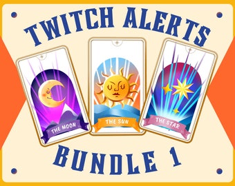 Animated Twitch Overlay Tarot Twitch Alerts / Stream Decoration / Major Arcana Tarot Card / Card Flip - Bundle 1 of 2