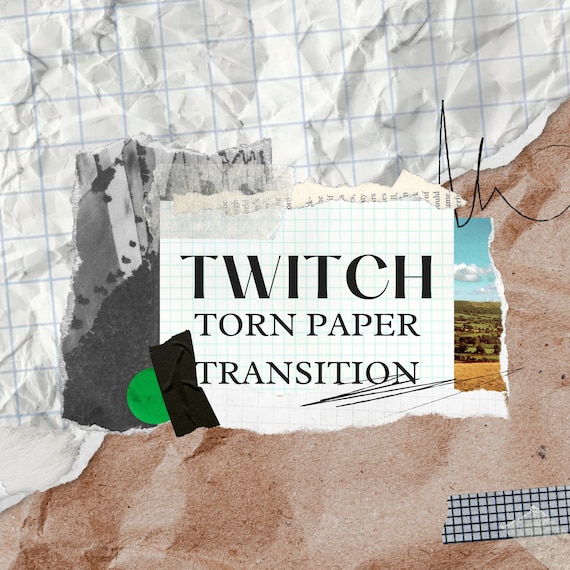 Animated Torn Paper Stinger Transition (Twitch Transition Bundle Stream Pack)