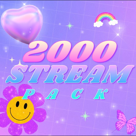 Animated Y2K Twitch Stream Package: 6 Scenes, Premade Overlays
