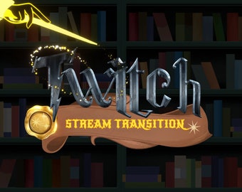 Animated Twitch Stinger Transition - Hogwarts Legacy Magical Sliding Bookshelves Animation plus
