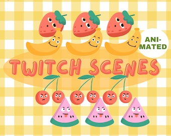 Fruity Animated Twitch Scenes: Mega Stream Overlay Bundle