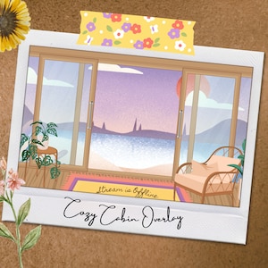 Animated Cozy Cabin Twitch Overlay Stream Package - Cosy overlay, stream scenes