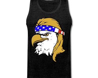 Merica Eagle Funny Mullet Parody USA Mens Tank Top Merica Eagle Funny Mullet Parody USA Mens Tank Top