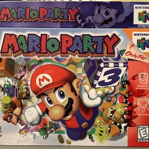Funda protectora de cartón para la caja de reproducción de Mario Party de Nintendo 64