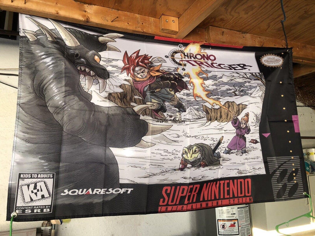 Time Trigger Banner Chrono Trigger 5' Flag Banner Poster / Super Nintendo SNES Squaresoft ...