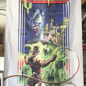 CASTLEVANIA Nintendo NES Boxart 5&#39; Simon Belmont Dracula Flag Banner Poster