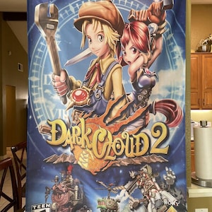 Pôster de banner de bandeira de 5' do PS2 Dark Cloud 2 da Sony PlayStation JRPG