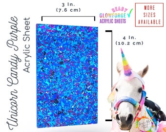 Chunky Glitter Acrylic Sheet Glowforge laser safe acrylic sheets cast PMMA Celluloid Blue Pink Magenta shimmer sparkle laserable plastic cnc