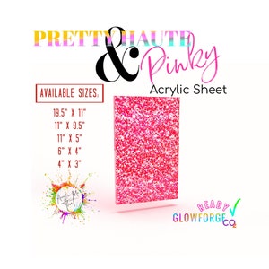 Pink Glitter Cast Acrylic Sheets - 1/8"