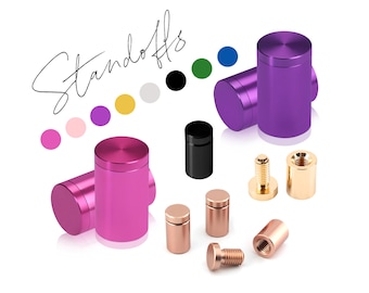 Glass Hardware Fittings Fastener - Frameless Floating Frame Standoff Pink Rose Gold Silver Green Blue Black Purple Hollow Sign Screw Mount