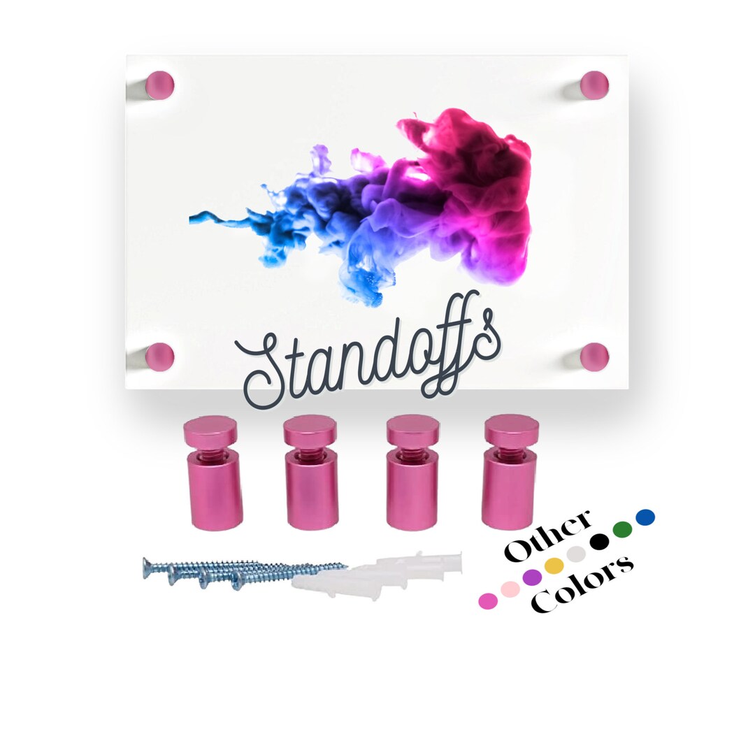 Standoff Bolts for Acrylic Floating Frame Pink Wall Peg Sign Mount