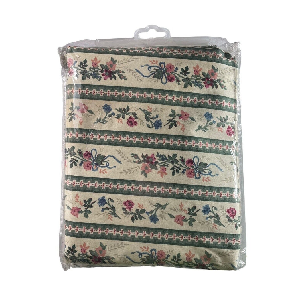 The Vermont Country Store Curtain Panels Rose Bow Floral Beige 64 Lx 80