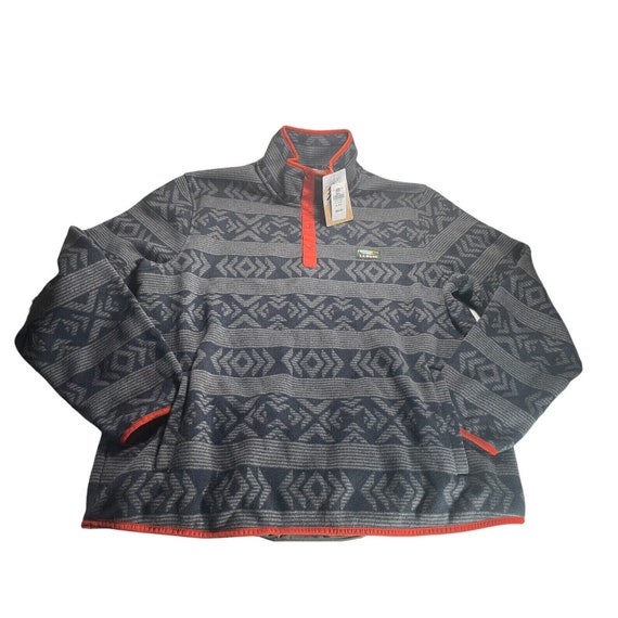 LL Bean Sweater Fleece Pullover XL Geo Arrow - image 1