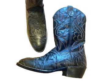 Bottes Western Cowboy en cuir Taille 7.5 EE Extra Large