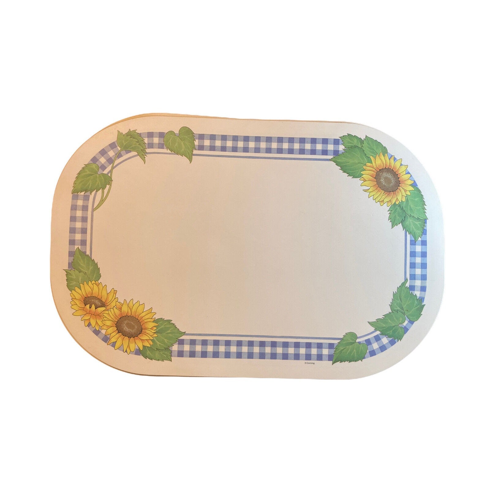 Corelle Coordinates SUNFLOWER Gingham Reversable Placemats Set Etsy