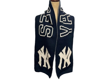 New York Yankees Heavy Knit Scarf MLB Baseball USA Made 9” Wide 63” Long