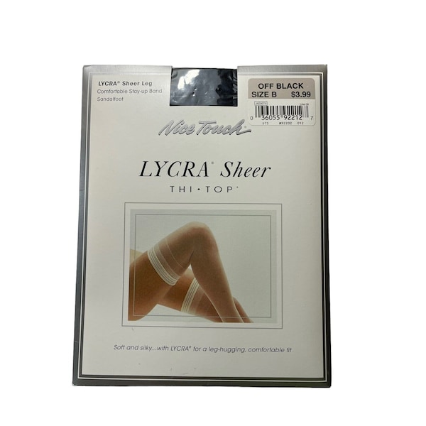 Sears Lycra Sheer Thigh High Stockings Off Black Size B