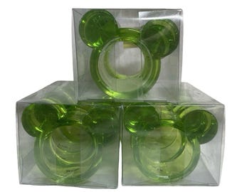 Vintage Disney Mickey Mouse Lucite Acrylic 90s Retro Neon Napkin Rings Set Of 12